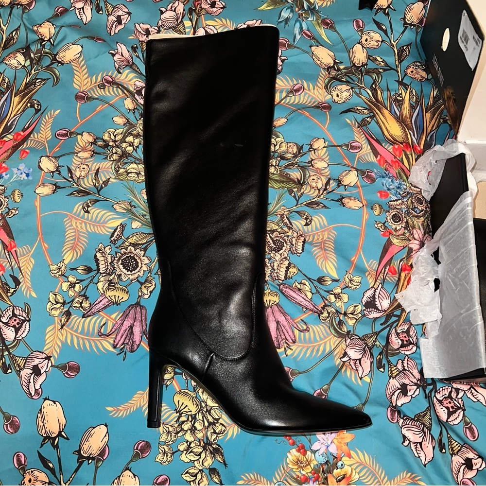 NWOT Nine West Maxim black leather boots sz 8